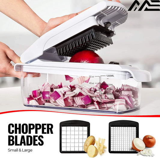 SliceGenius Plus: 16-in-1 Household Salad Chopper Kitchen Accessories Kitchenware Storage Useful Things for Home