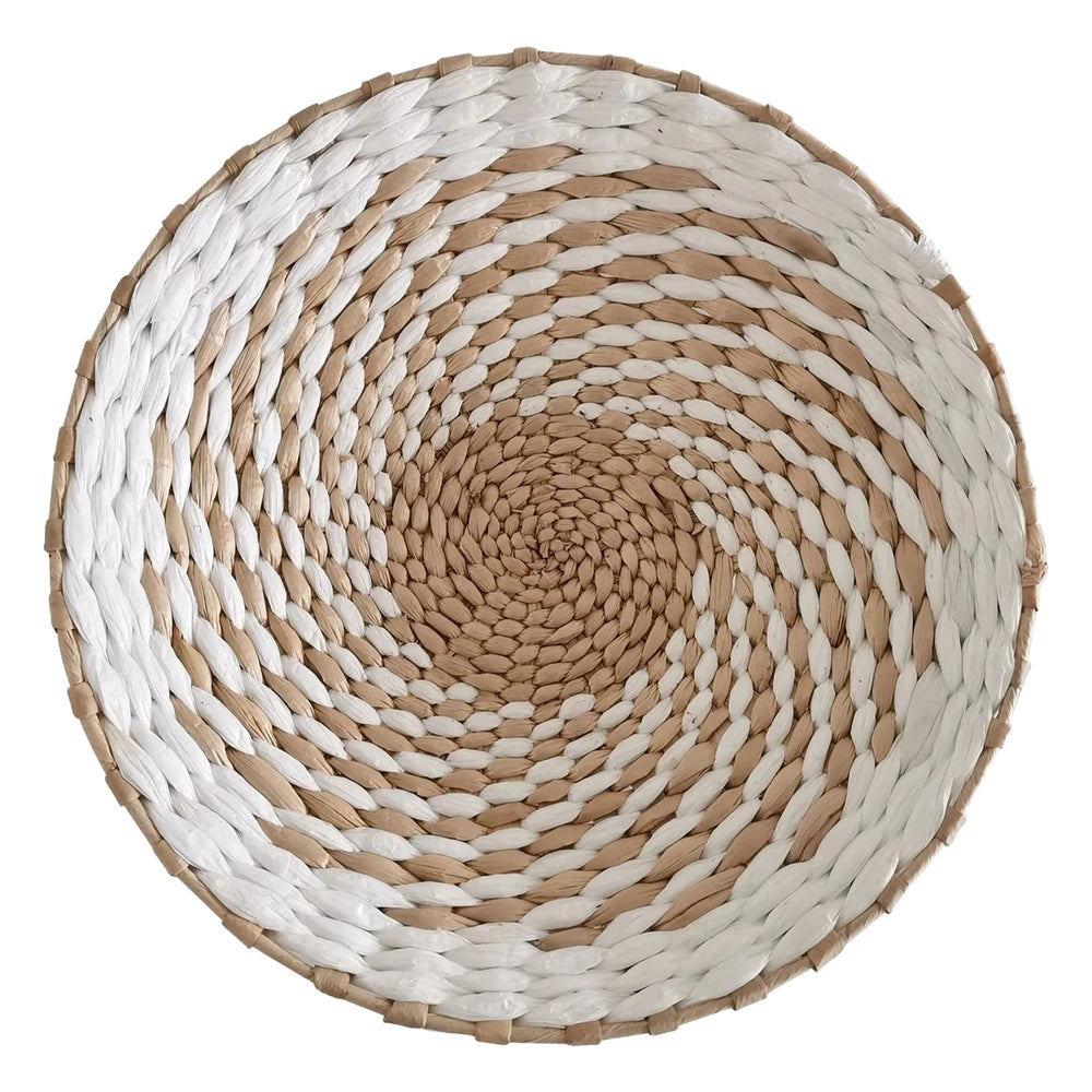 Boho Wall Basket Decor Seagrass Woven Round Wall Hanging Baskets Rustic Basket Gift for Bedroom Livingroom Home Wall Art Decor